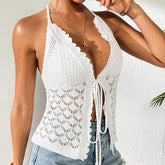 Selena Crochet Halter Top
